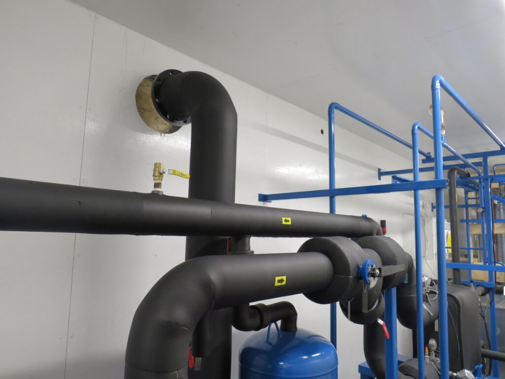 Custom Air-Cooled Chiller System inside a Containerized Mechanical Room 